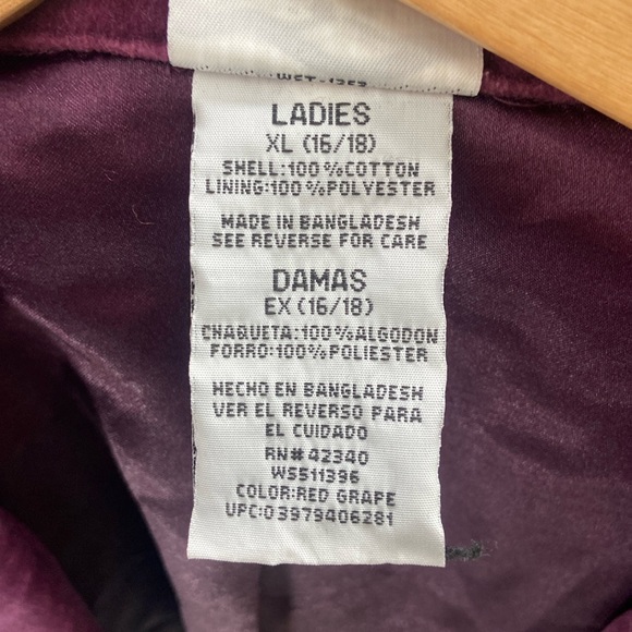 White Stag plum Valour  blazer jacket button front two pockets extra large - Picture 8 of 13